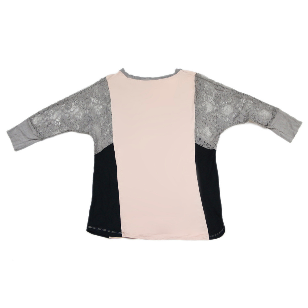 Wallflower Lace Sleeve Blush Colorblock Top Women’s Medium - Picture 5 of 5